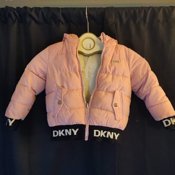 Dkny Other - DKNY Girls' Hooded Puffer Jacket - Insulated Reversible Bomber Winter Coat Sz 4